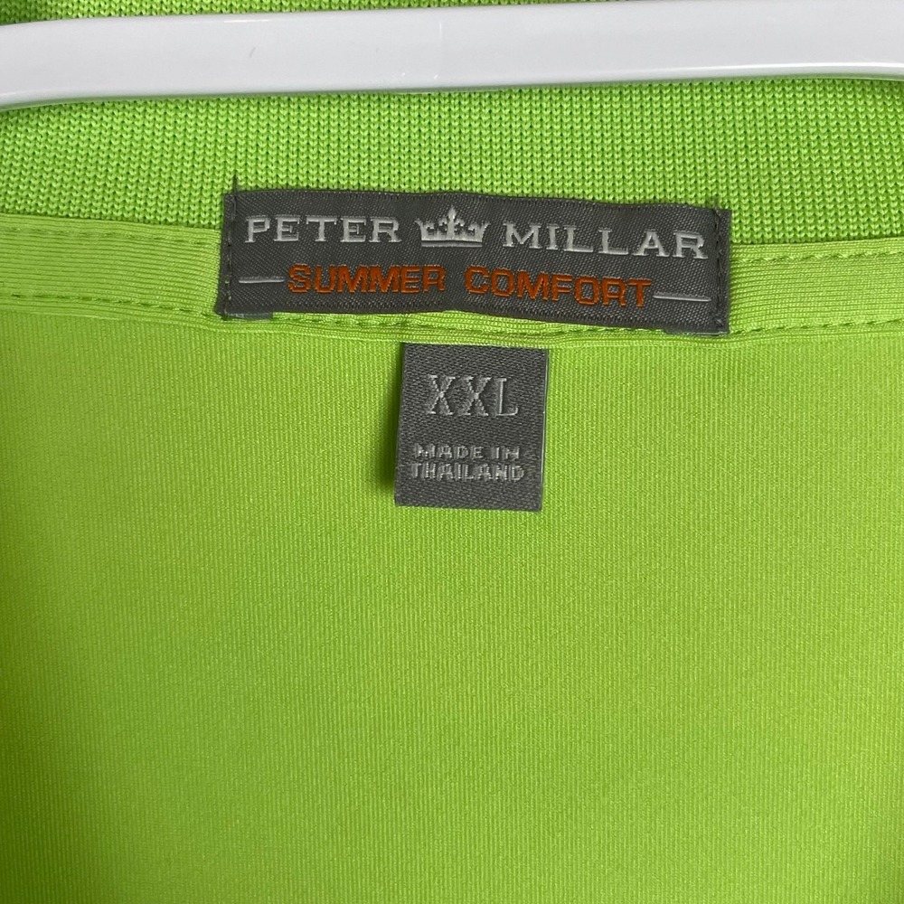 NWT Peter Millar E4 Performance‎ Summer Comfort Polo Shirt Palm Green Size XXL - Picture 5 of 6